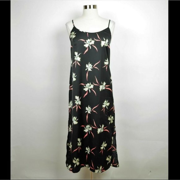 J.CREW Black & pink floral sleeveless midi dress - Picture 1 of 10